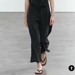 ZARA WOMAN ZW COLLECTION PAJAMA PANTS silicio lyocell S